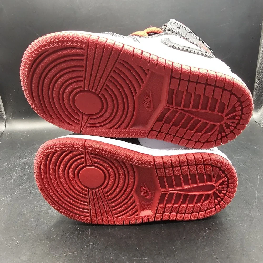 JORDAN 1 MID TODDLER WHITE / GYM‎ RED-BLACK DQ8425 106 SIZE 4C